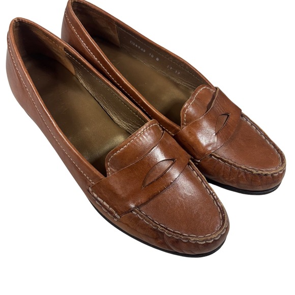 Cole Haan Leather Loafers Women's Size 10 Brown Classic Style Shoe Quiet Luxury - Picture 1 of 10